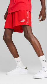 Puma essentials tape woven 5" shorts in for all time red - Model Shot 01