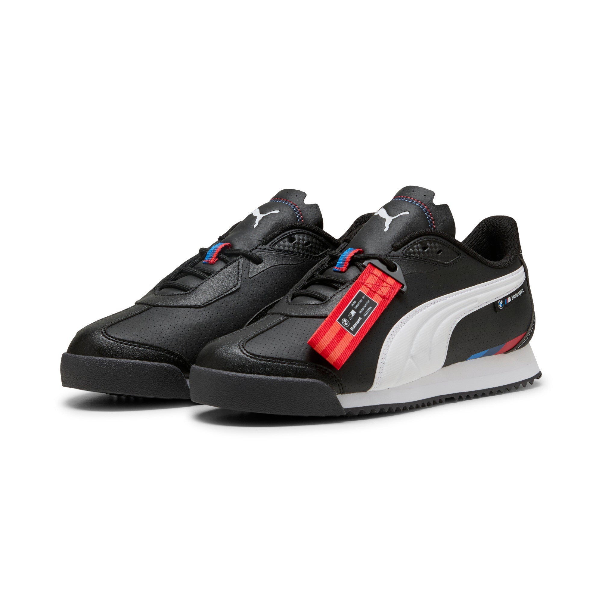 Puma BMW M motorsport roma stradale sneakers in black and white - Front View