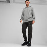 Puma teamGOAL casuals football hoodie in medium gray heather and white - Model Shot 03
