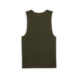 Puma fit CLOUDSPUN tank in dark olive - Back View