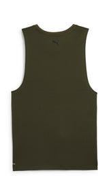 Puma fit CLOUDSPUN tank in dark olive - Back View