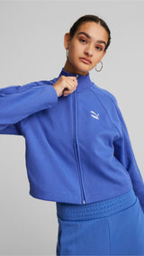 Puma t7 track jacket women in blue - Model Shot 01