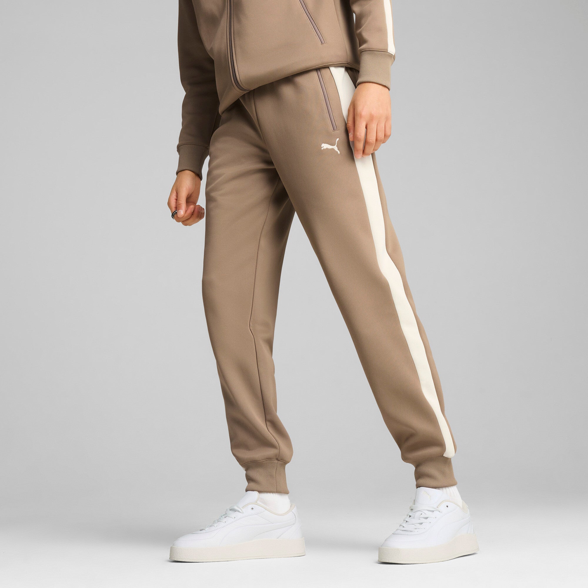 Puma T7 always on track pants in brown - Model Shot 01