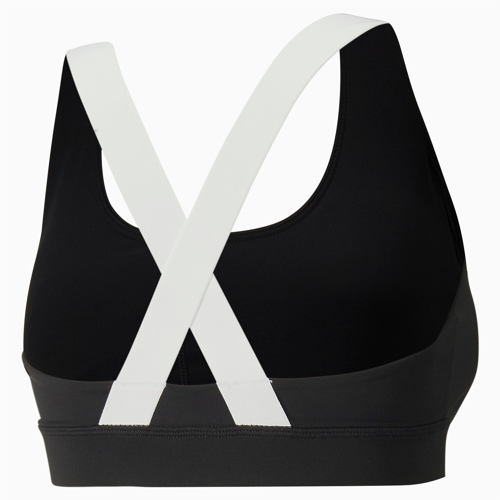 Puma fit mid impact training bra in black - Back View