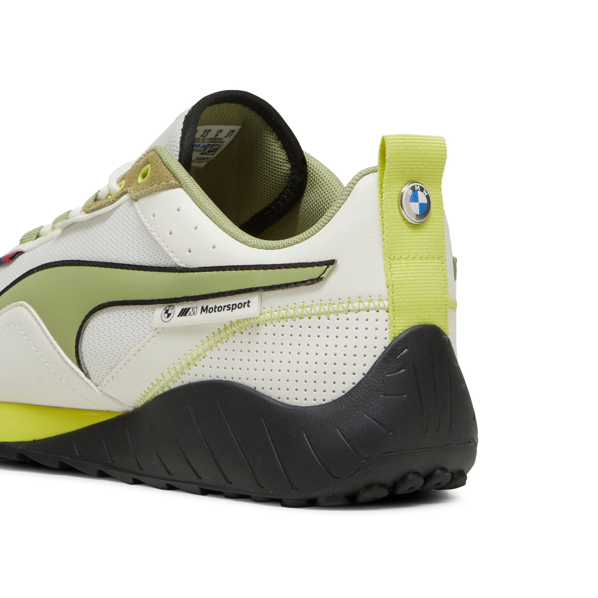 Puma BMW M motorsport SPEEDFUSION 2.0 sneakers in vapor gray and calming green - Back View