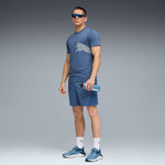 PUMA TRAIN ALL DAY big logo tee - dark indigo