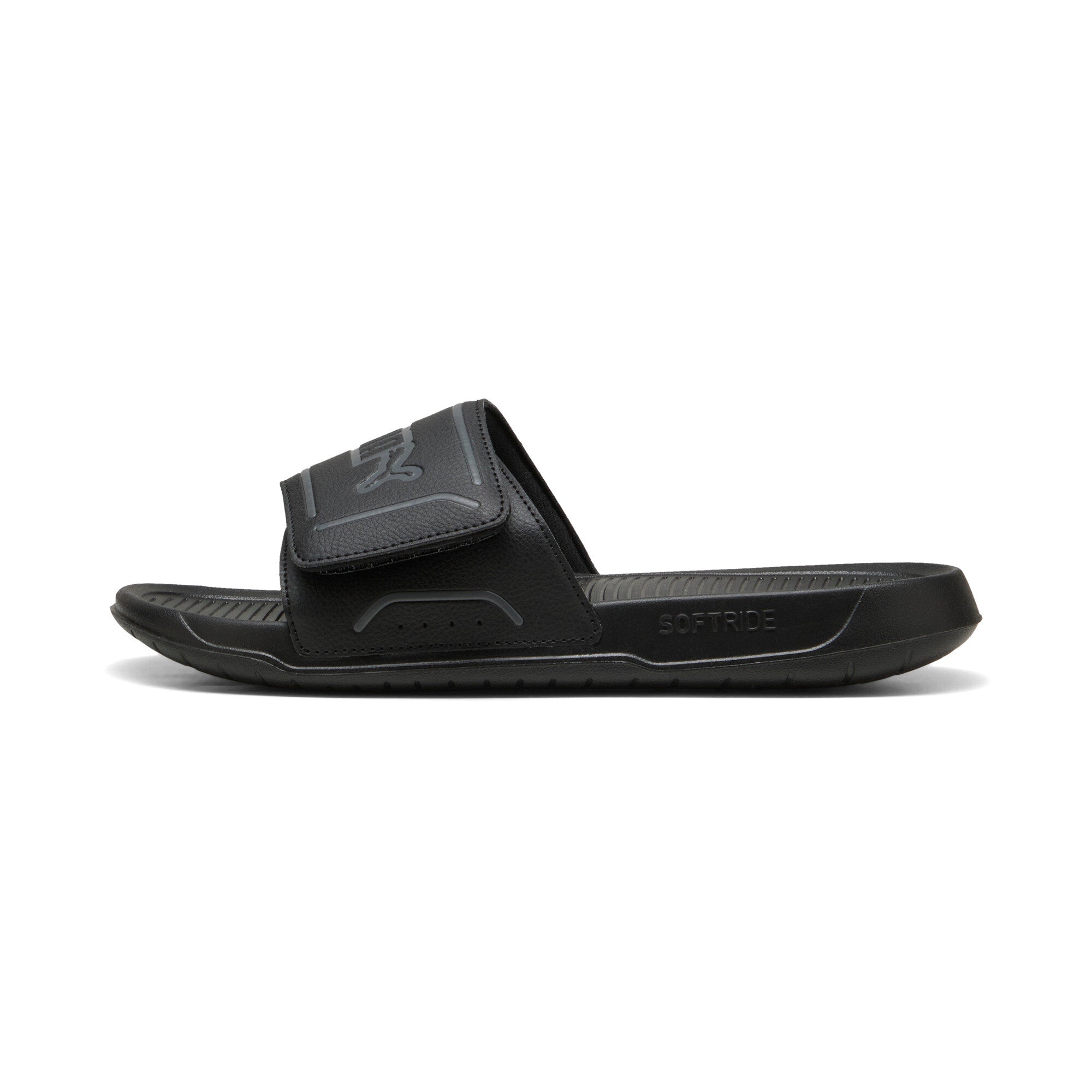 Puma royalcat comfort 2 slides in black and cool dark gray - Side View 02