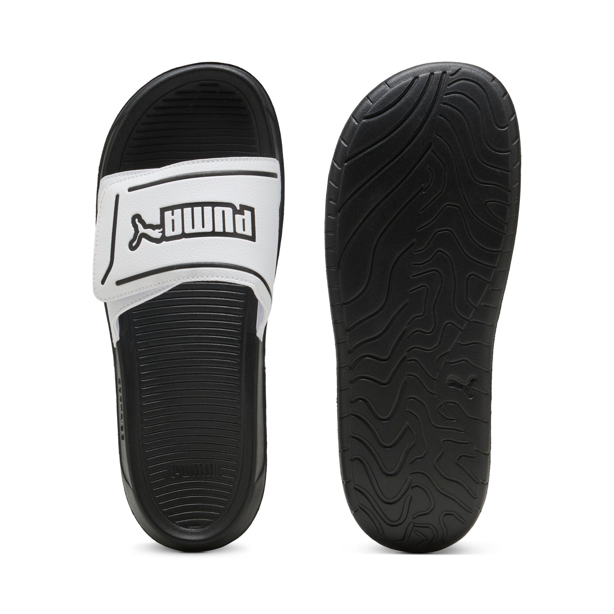 Puma royalcat comfort 2 slides in white and black - Side View 01