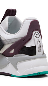 Puma Mercedes-AMG Petronas F1® RS-X textile sneakers in white and midnight plum - Back View