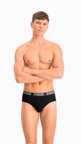 Puma basic men's briefs 2 pack in black - Model Shot 02
