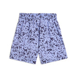PUMA essentials graphics animal high-rise printed 4" shorts women in intense lavender — back view