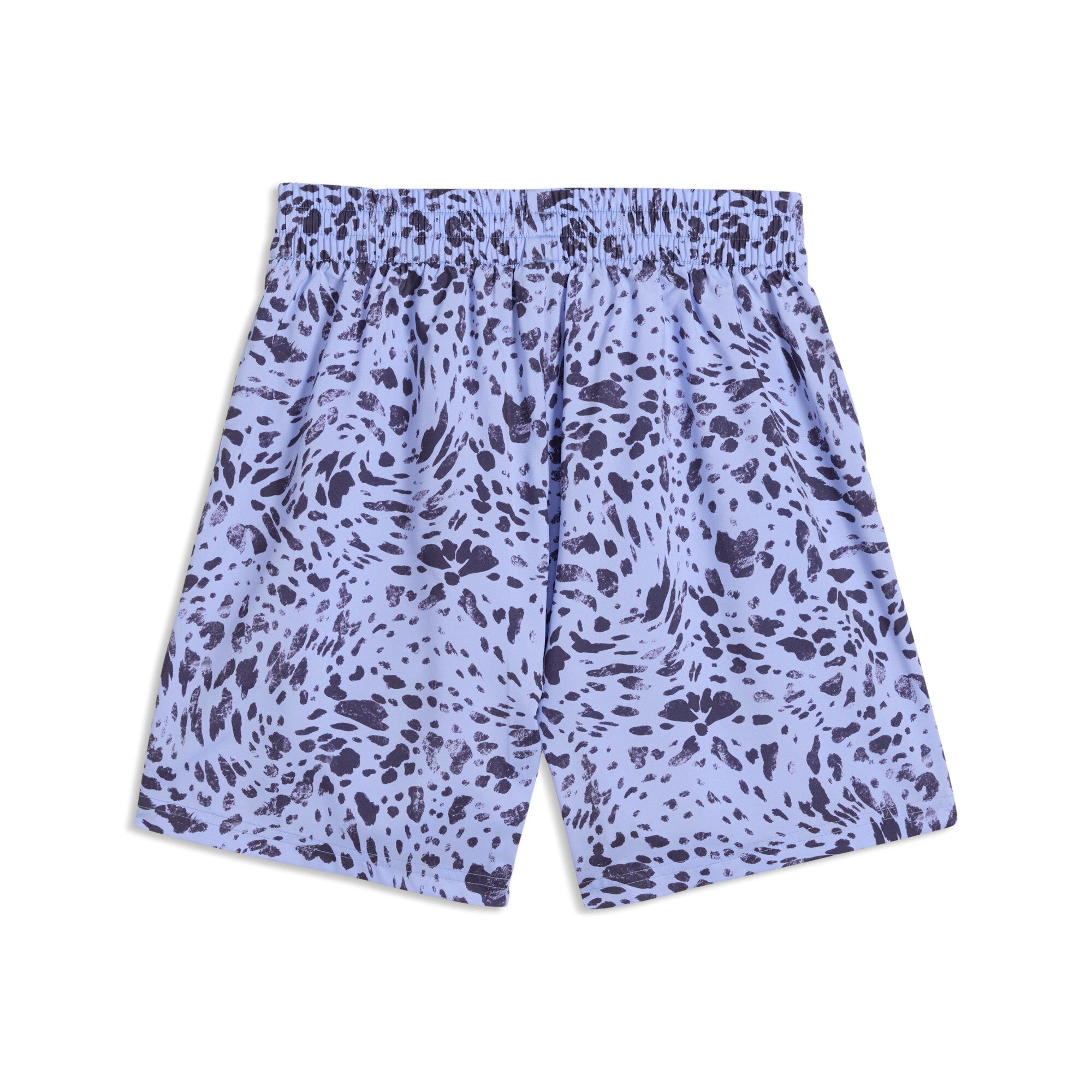 PUMA essentials graphics animal high-rise printed 4" shorts women in intense lavender — back view