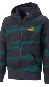 Puma alpha full-zip hoodie in blue - Front View