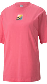 Puma brand love relaxed tee in white - Front View