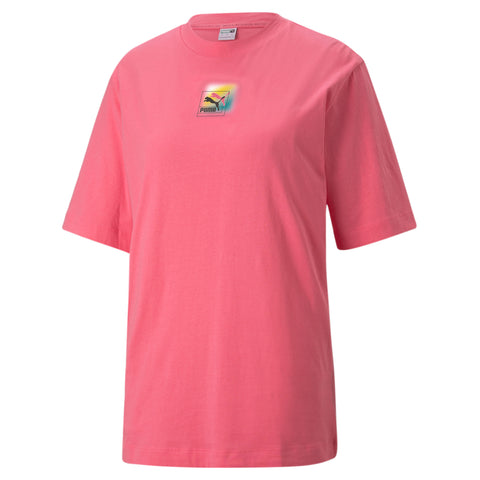 PUMA brand love relaxed tee in pink
