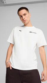Puma F1® ESS+ relaxed graphic tee in white - Model Shot 01