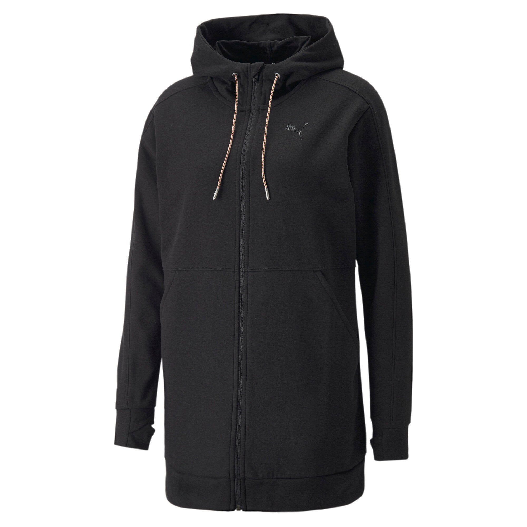 Puma day in motion zip hoodie women in black - Front View