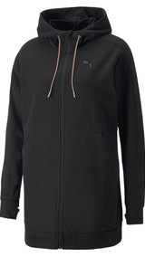 Puma day in motion zip hoodie women in black - Front View