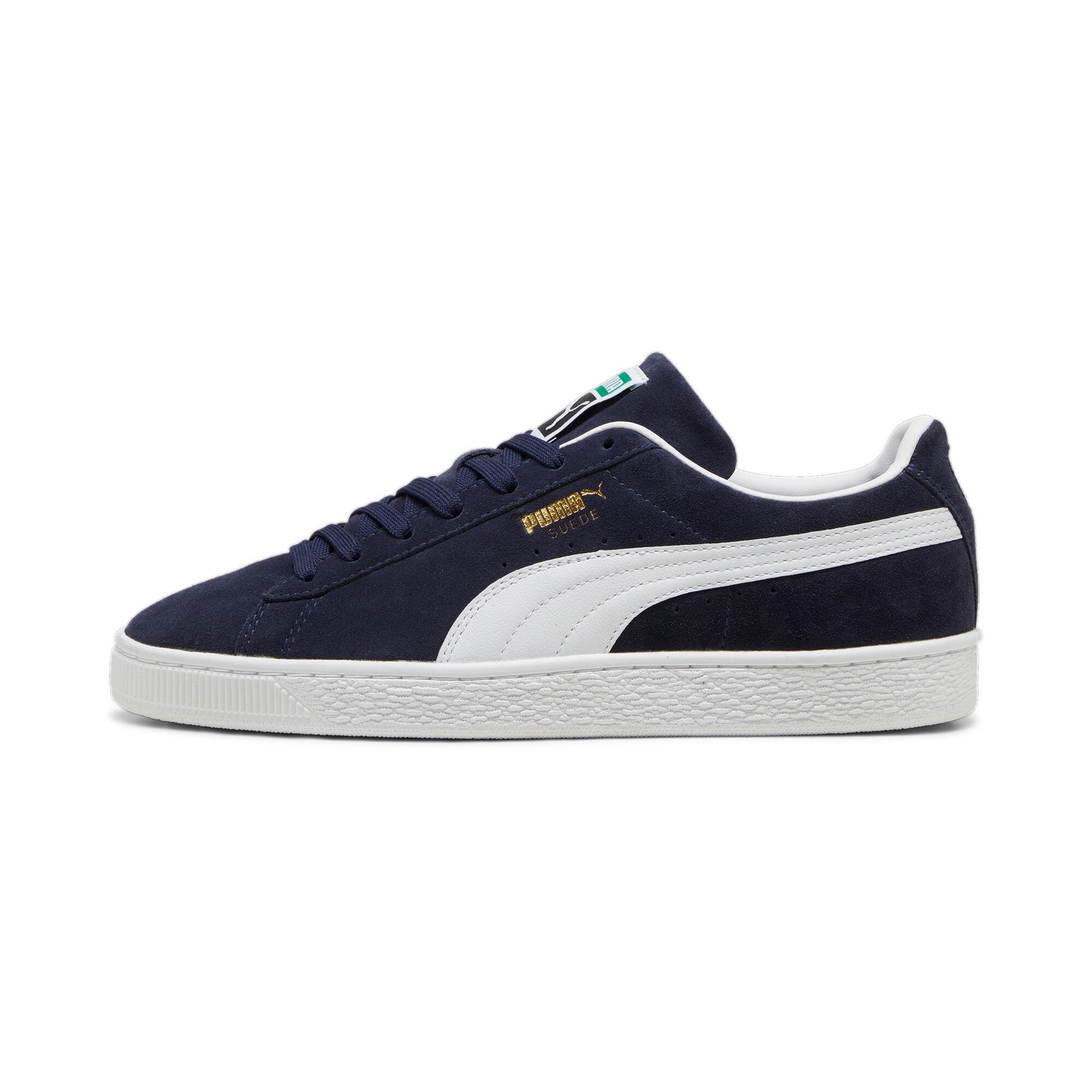 Puma suede classic sneakers in navy and white - Side View 01