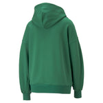 Puma classics oversized hoodie women in green - Back View