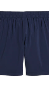 PUMA TRAIN ALL DAY foundations woven 7" shorts men in navy — back view