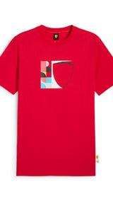 Puma scuderia Ferrari HP race big shield tee in rosso corsa - Front View
