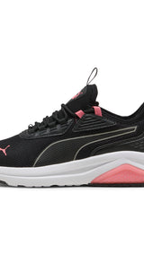Puma amplifier sneakers in black and passionfruit - Side View 01
