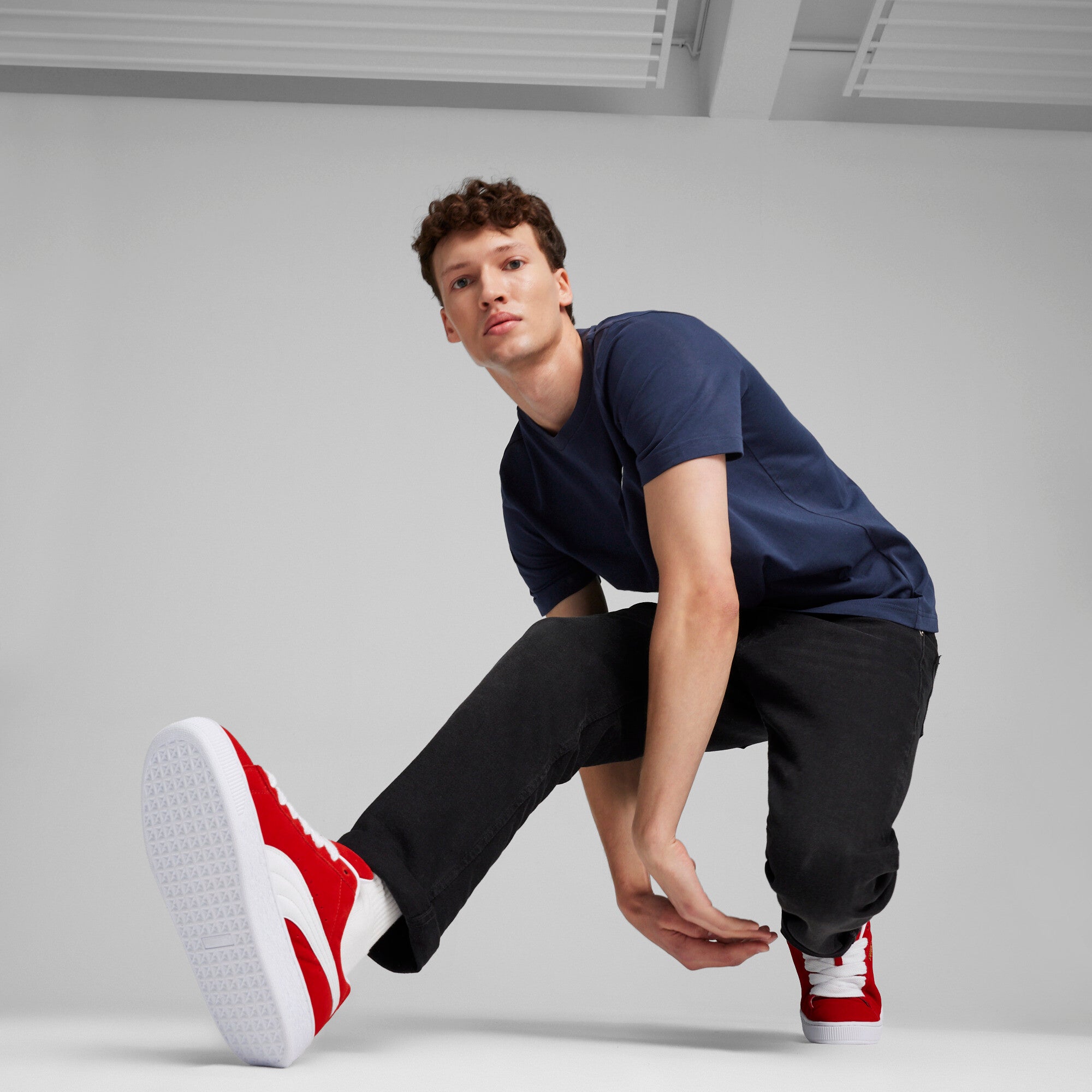 PUMA Suede XL sneakers in alpine snow - for all time red