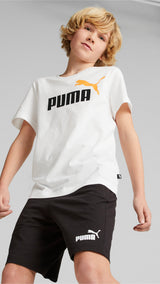 Puma jersey youth shorts set in white - Model Shot 01