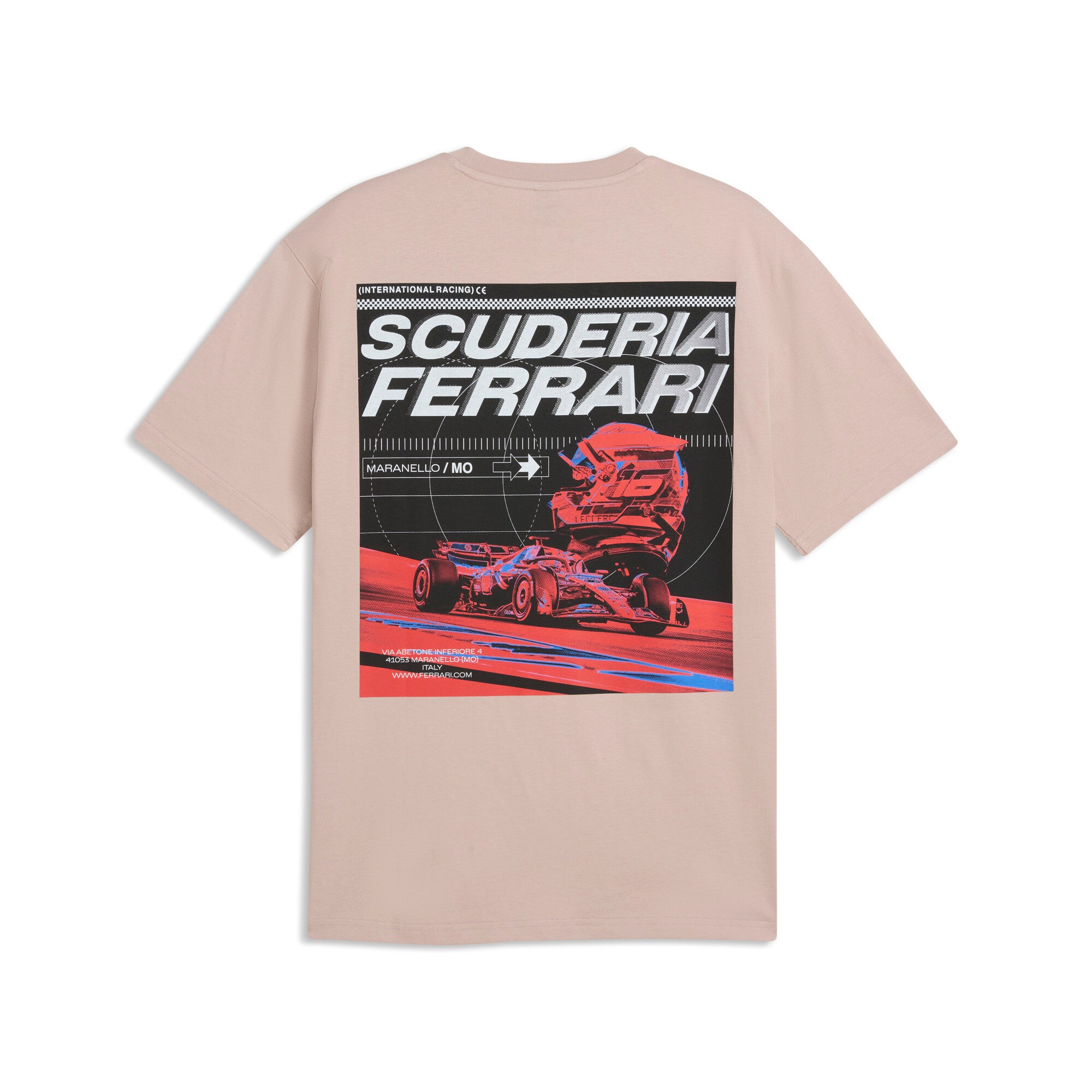 PUMA scuderia ferrari speed tee men in rose latte — back view