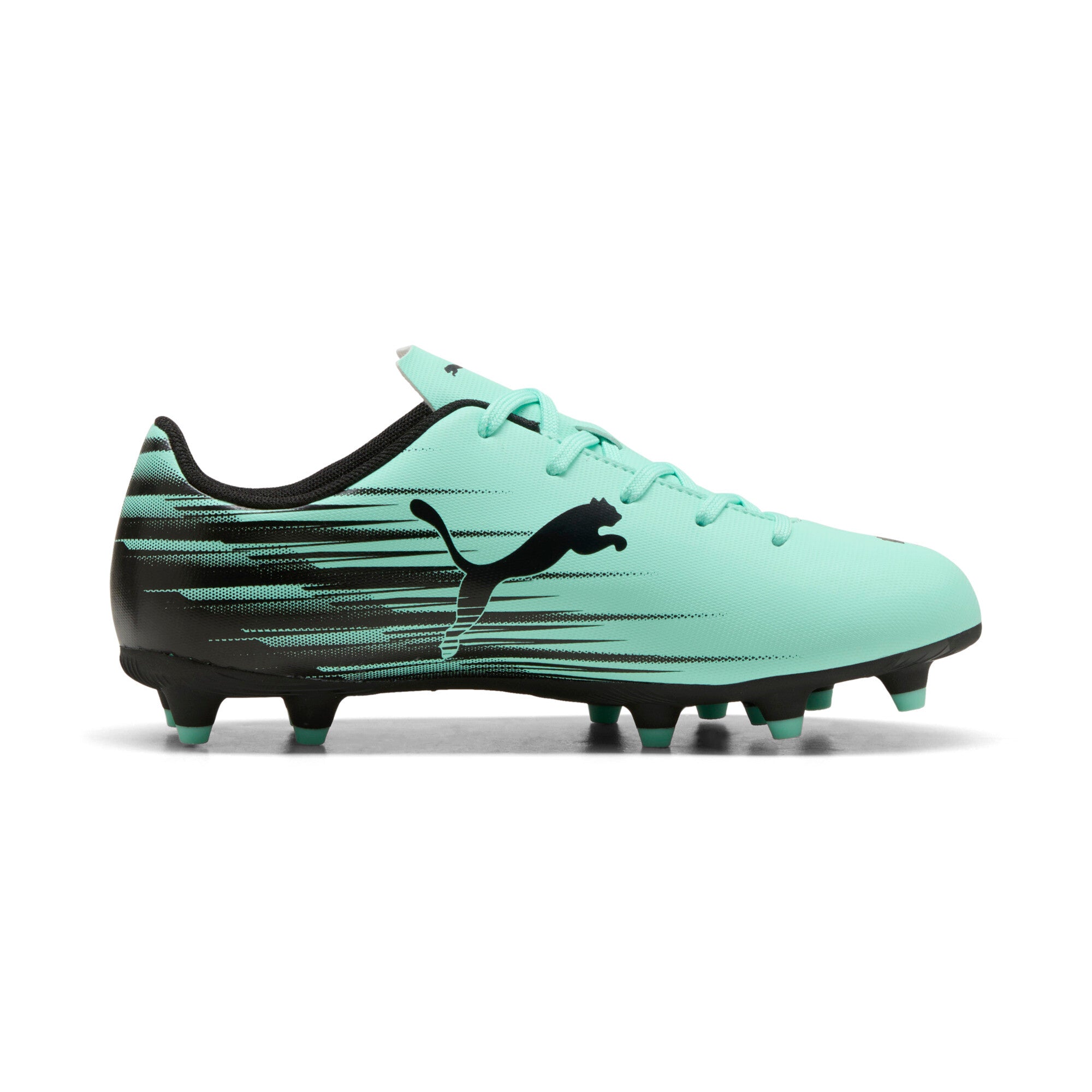 PUMA ATTACANTO II fg/ag football boots youth in green and black — side view 3