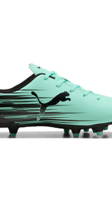 PUMA ATTACANTO II fg/ag football boots youth in green and black — side view 3