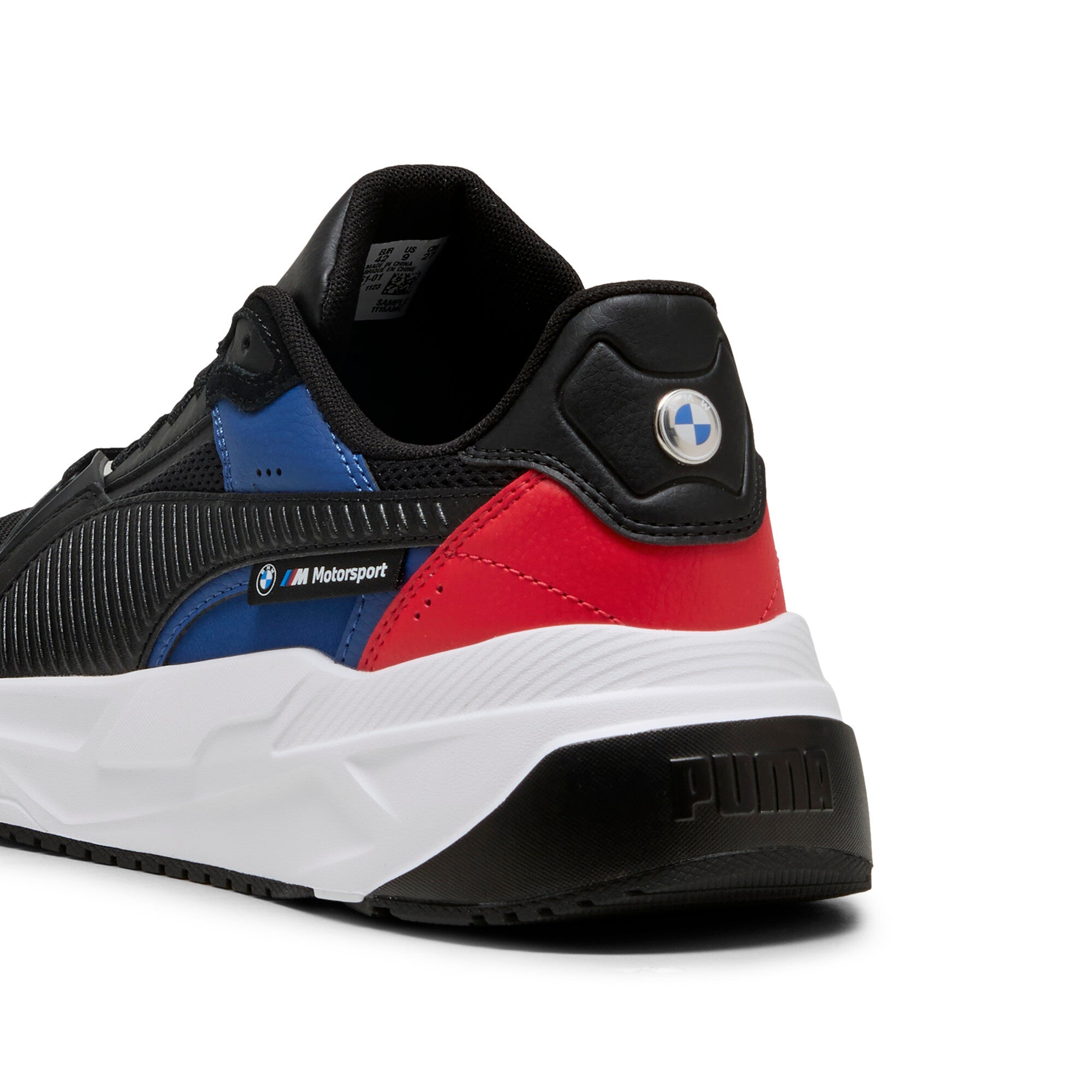 Puma BMW M motorsport trinity 2 sneakers in black and pro blue - Back View