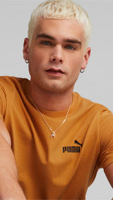 Puma essentials small logo tee men in beige - Model Shot 03
