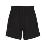 PUMA wardrobe essentials cargo shorts women in black — back view