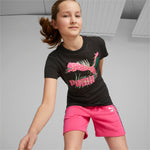 Puma classics graphic tee youth in black - Model Shot 01