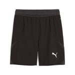 Puma teamFINAL football shorts in black and white - Front View