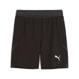 Puma teamFINAL football shorts in black and white - Front View