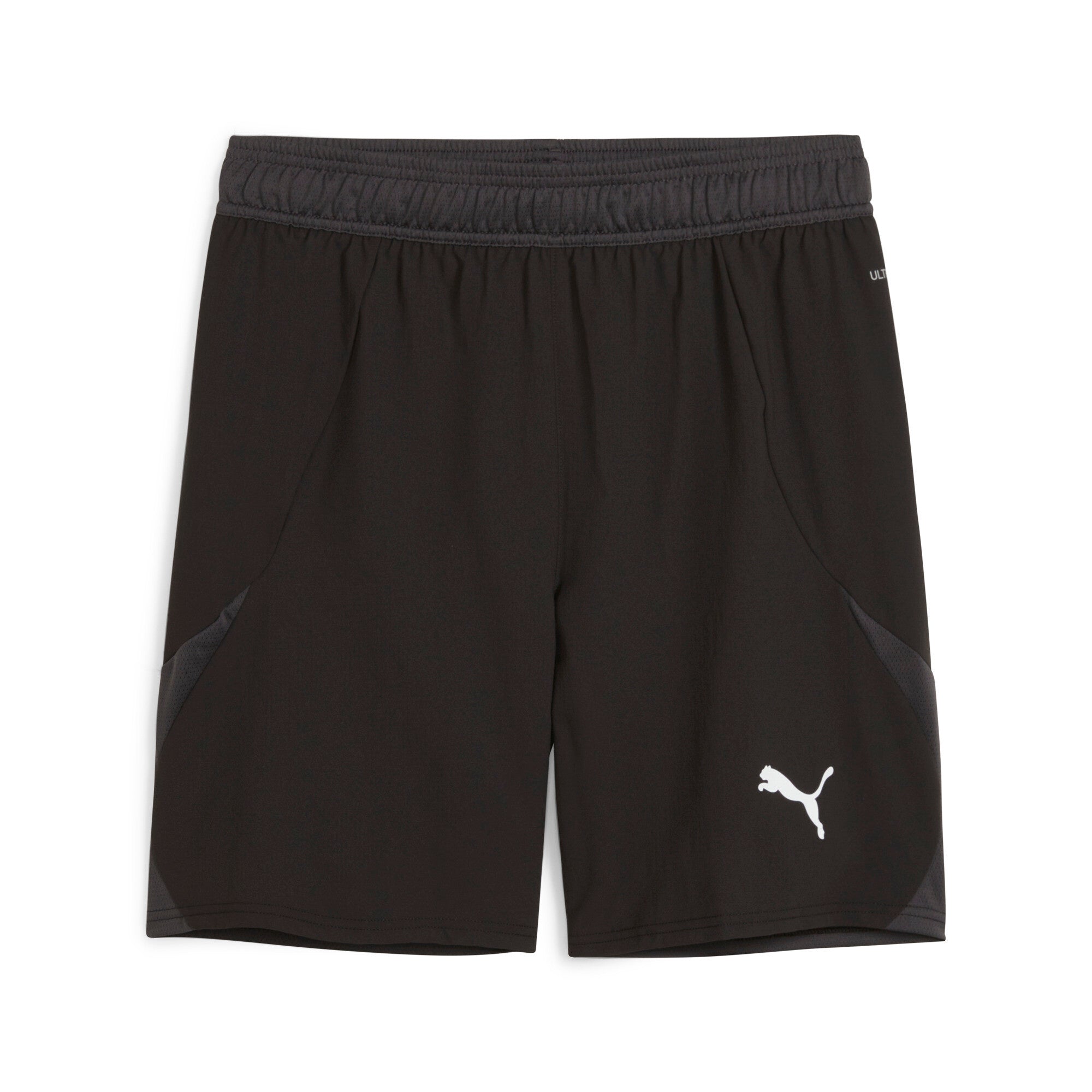 Puma teamFINAL football shorts in black and white - Front View