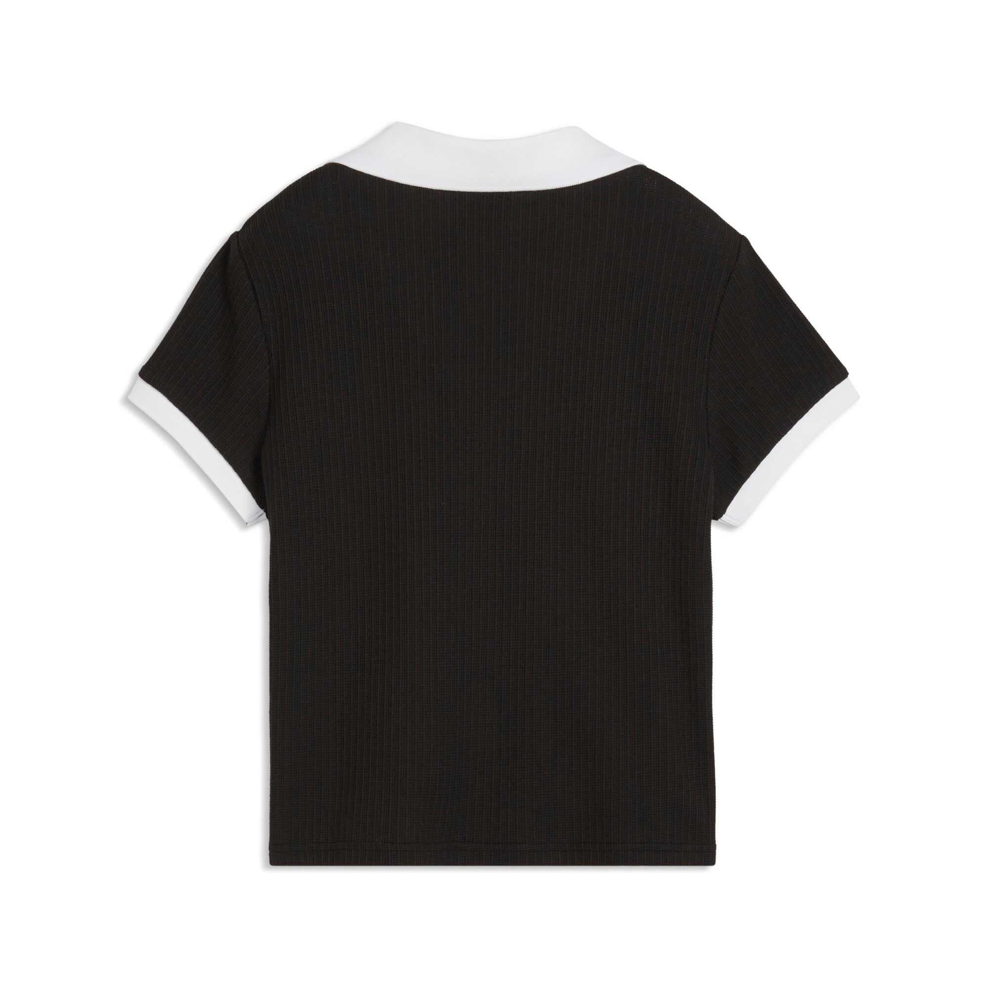 PUMA wardrobe essentials polo women in black — back view