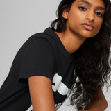 Puma classics logo women's tee in black - Model Shot 03