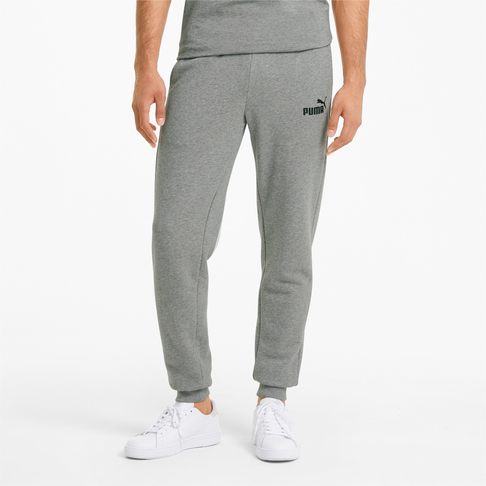 Puma essentials slim pants in black - Model Shot 01