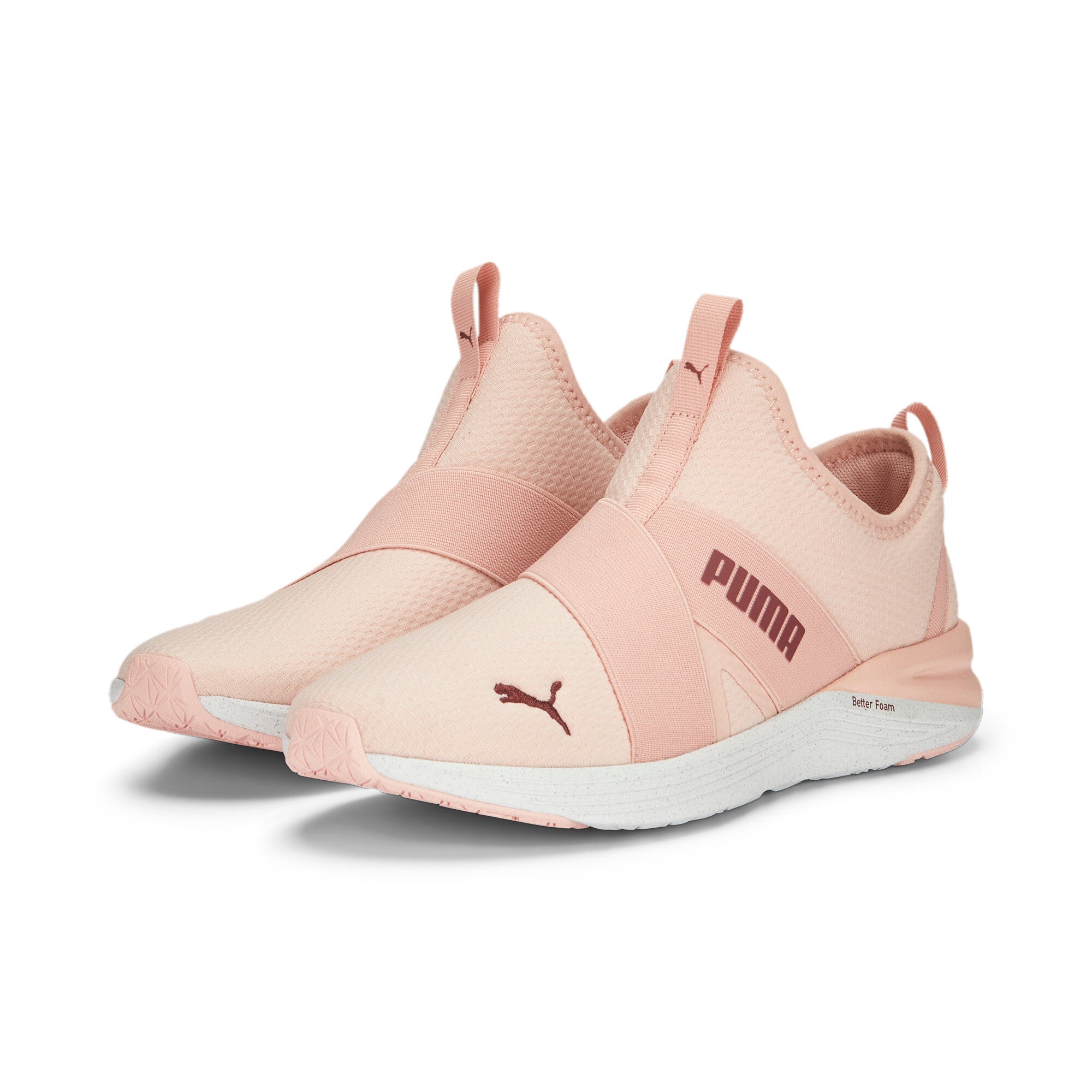 Puma training better foam prowl slip on shoes in pink - Front View
