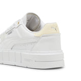 Puma cali court leather sneakers in white and creamy vanilla - Back View