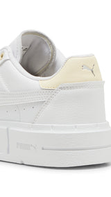 Puma cali court leather sneakers in white and creamy vanilla - Back View