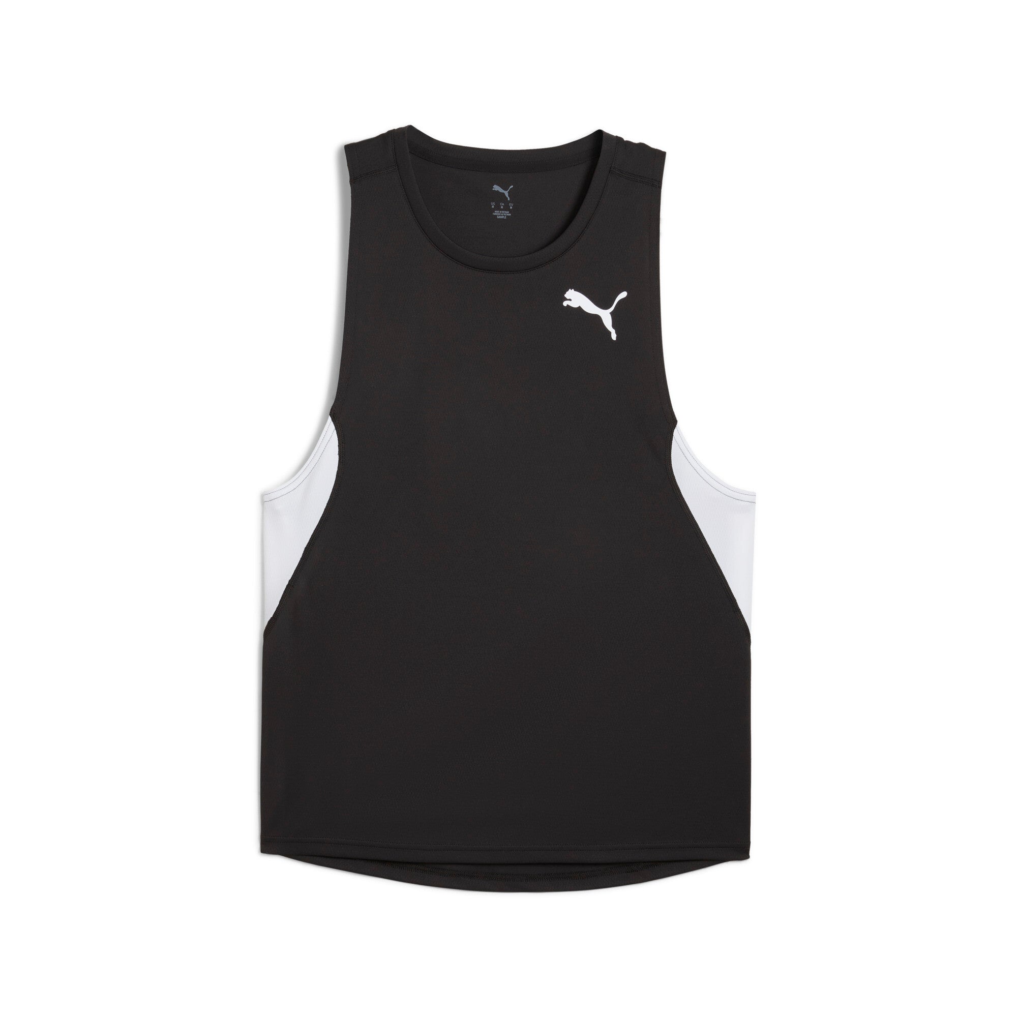 Puma cross the line running singlet 3.0 in black and white - Front View
