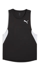 Puma cross the line running singlet 3.0 in black and white - Front View