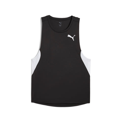 PUMA cross the line running singlet 3.0 in black and white