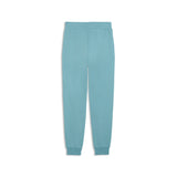 PUMA ESS small no. 1 logo comfort high-waist sweatpants women in baltic sea blue — back view