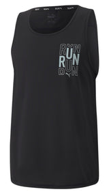 Puma running run logo singlet in black - Front View